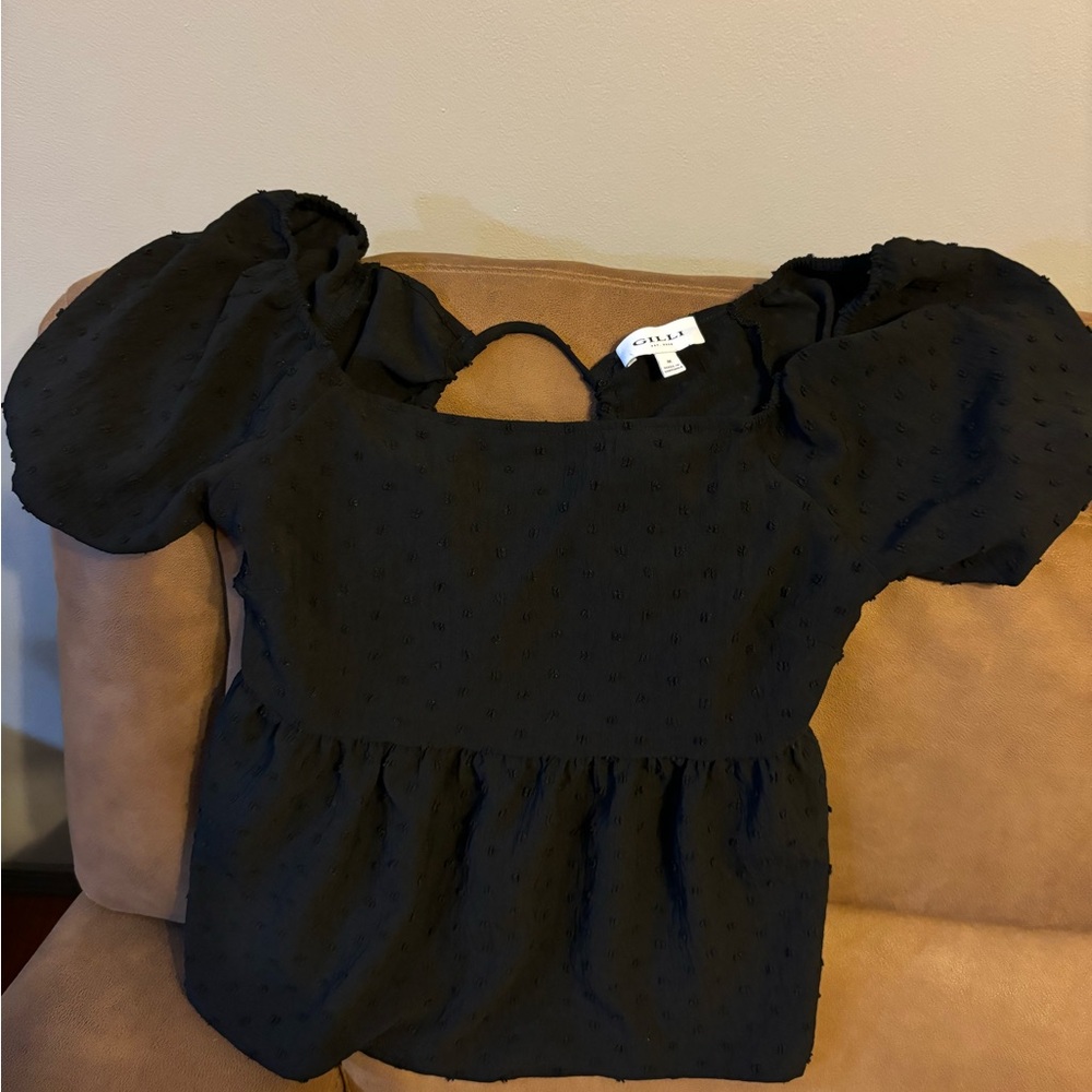 Gilli black cut out blouse, medium